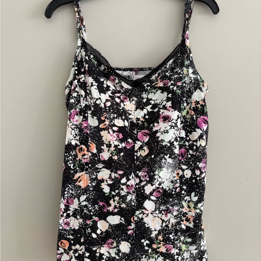 Volcom Black and Pink Floral Camisole